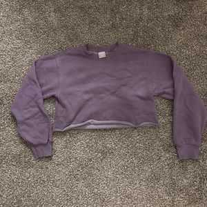 Aritzia TNA cozy fleece perfect cropped sweatshirt